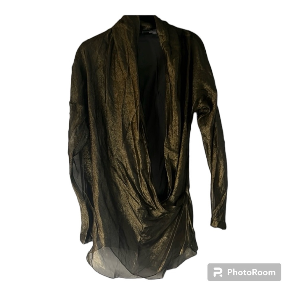 Bill blass bronze gold overlay top
